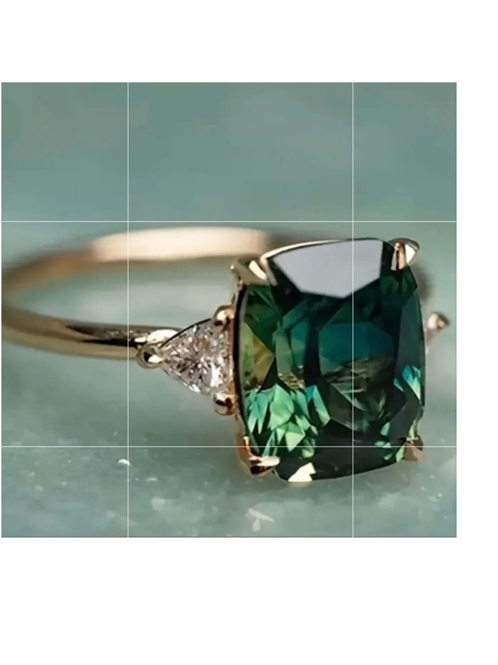 Elegant Green and Gold Ring